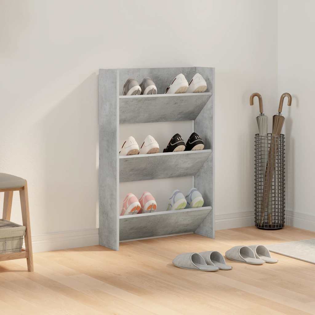 Vidaxl wandschoenenkast 60x18x90 cm spaanplaat betongrijs