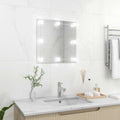 Vidaxl wandspiegel met led-lampen vierkant glas