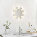 VidaXL Wandspiegel zonder lijst met LED-lampen rond glas