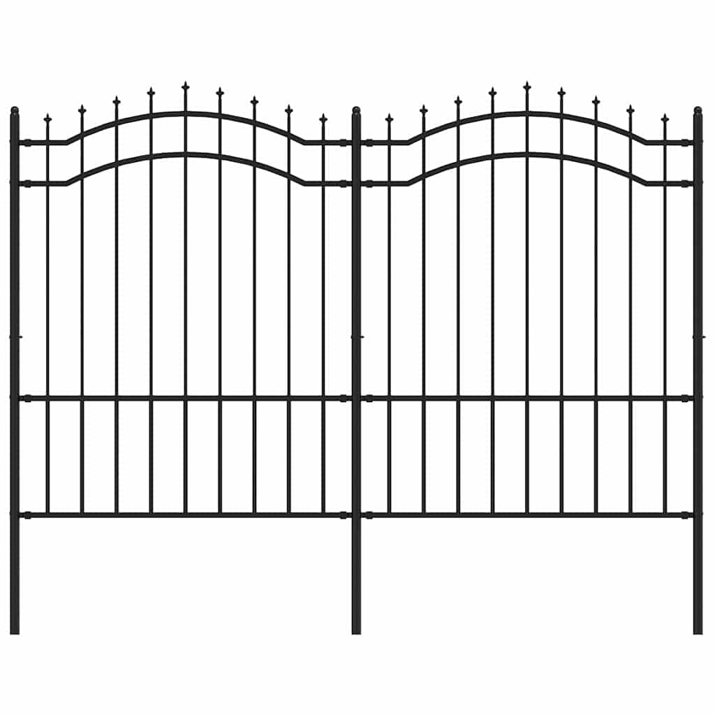 Vidaxl Gartenzaun mit Spilepuntten 190 cm Pulver -Stahl schwarz