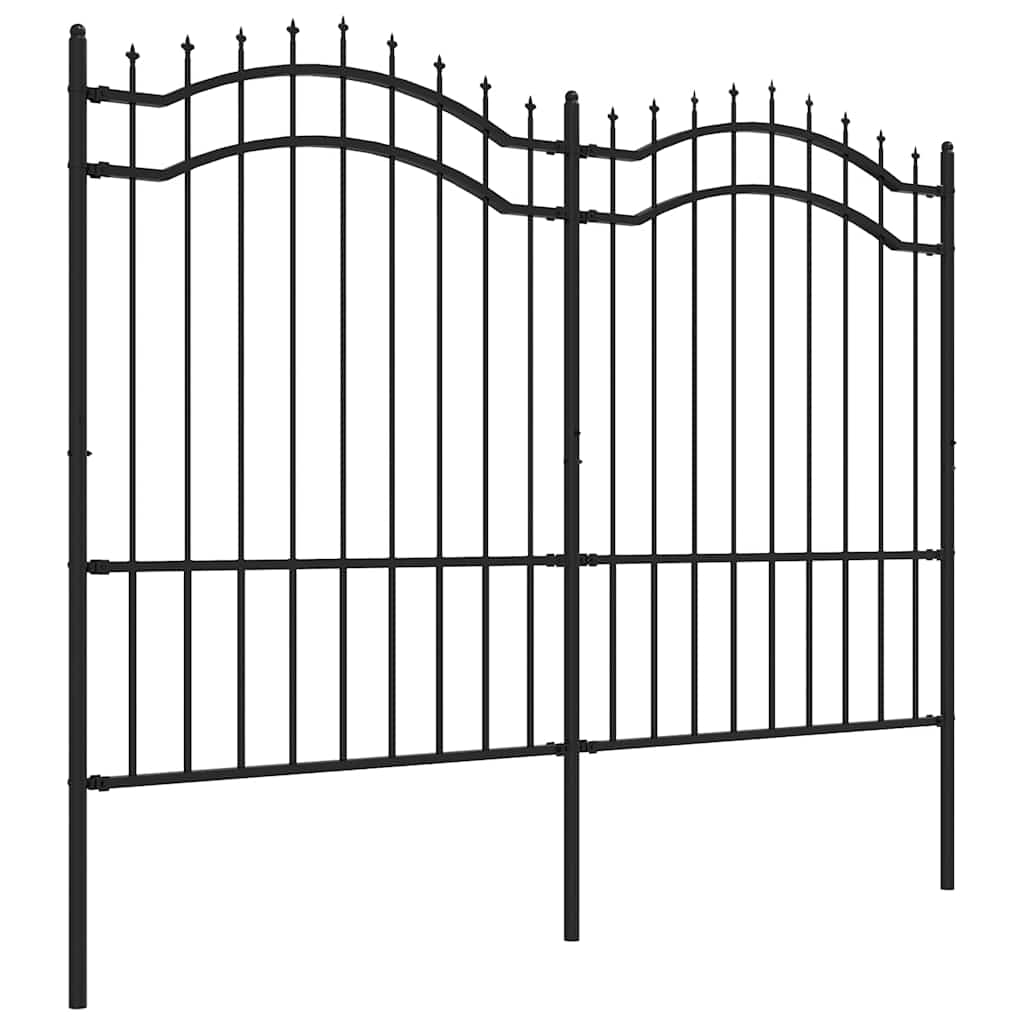 Vidaxl Gartenzaun mit Spilepuntten 190 cm Pulver -Stahl schwarz