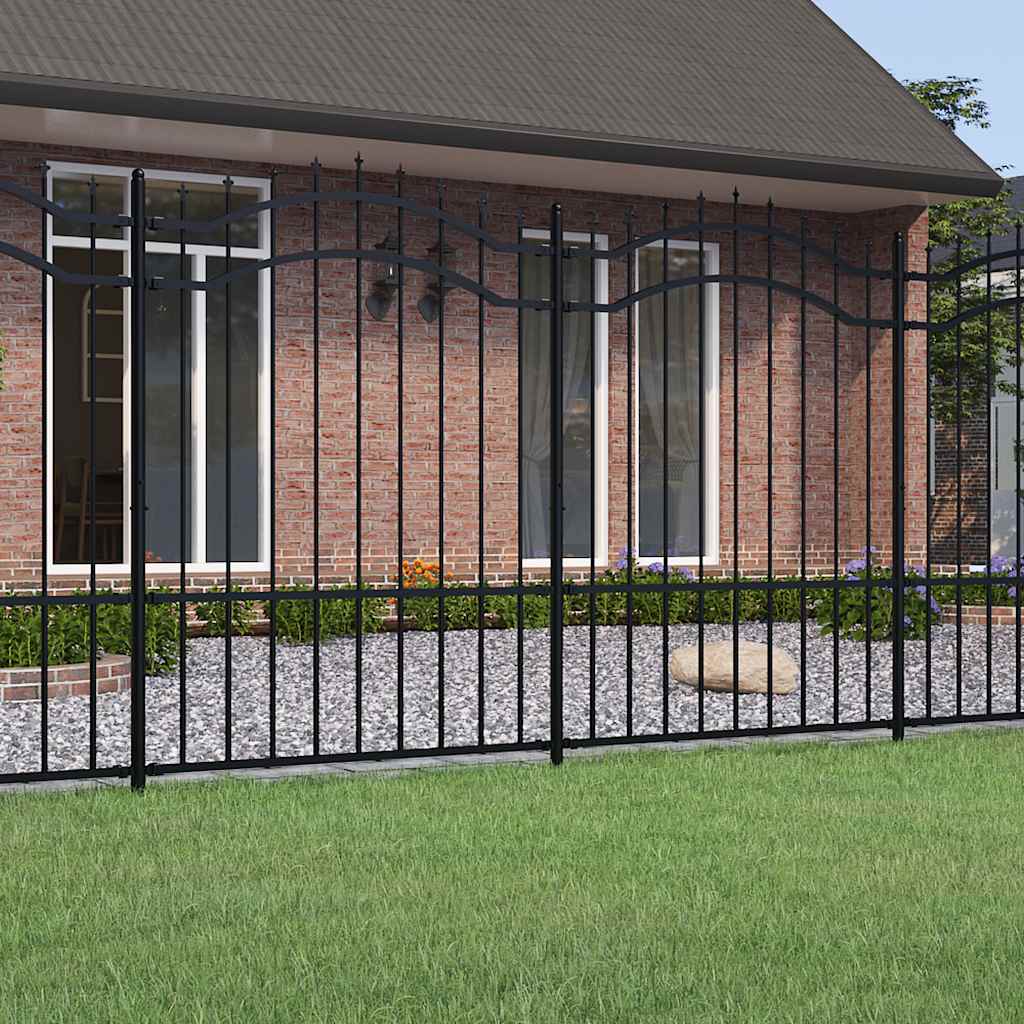 Vidaxl Gartenzaun mit Spilepuntten 190 cm Pulver -Stahl schwarz