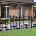 VidaXL -Gartenzaun mit Spilepoints 140 cm Pulver -Stahlschwarz