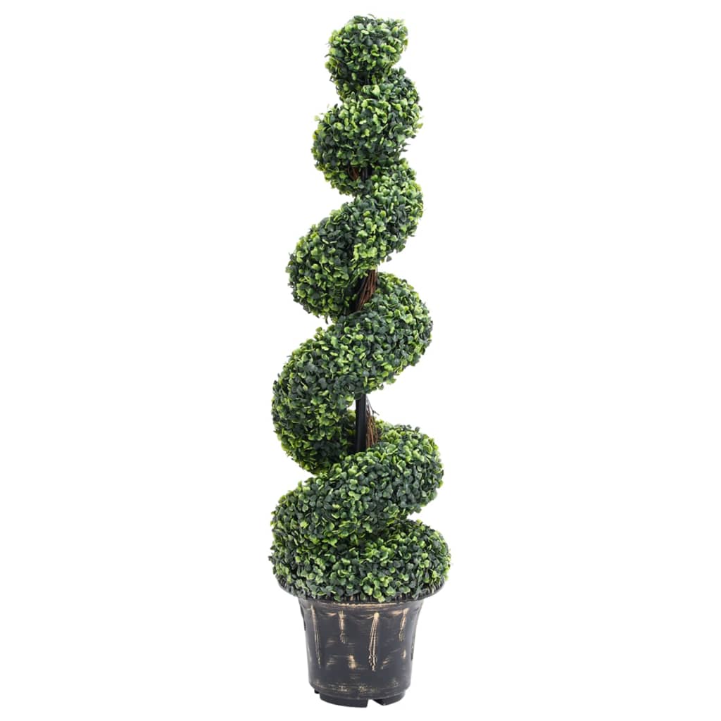 Vidaxl Künstliche Pflanze mit Topf Buxus Spirale 117 cm Grün
