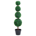 VidaXL Künstliche Pflanze mit Topf, Buchsbaumkugelform, 90 cm, Grün