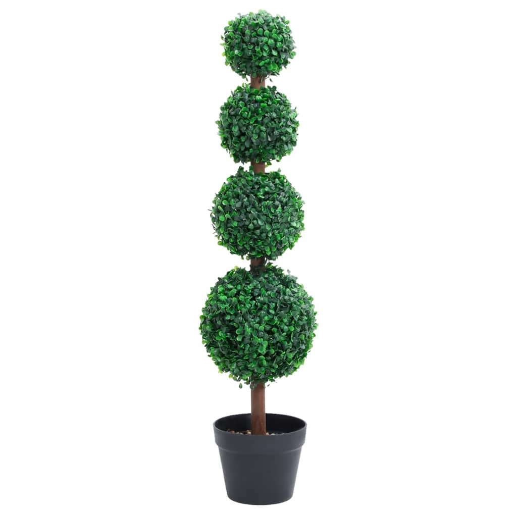 VidaXL Künstliche Pflanze mit Topf, Buchsbaumkugelform, 90 cm, Grün