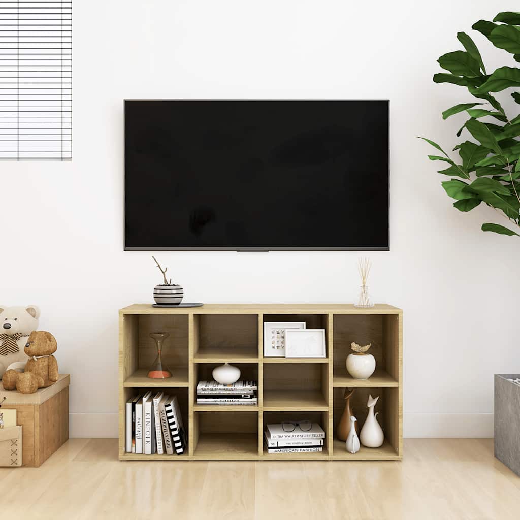 Vidaxl schoenenbank 103x30x55 cm bewerkt hout sonoma eikenkleurig