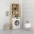 Vidaxl wasmachinekast 64x24x190 cm wit en sonoma eikenkleurig