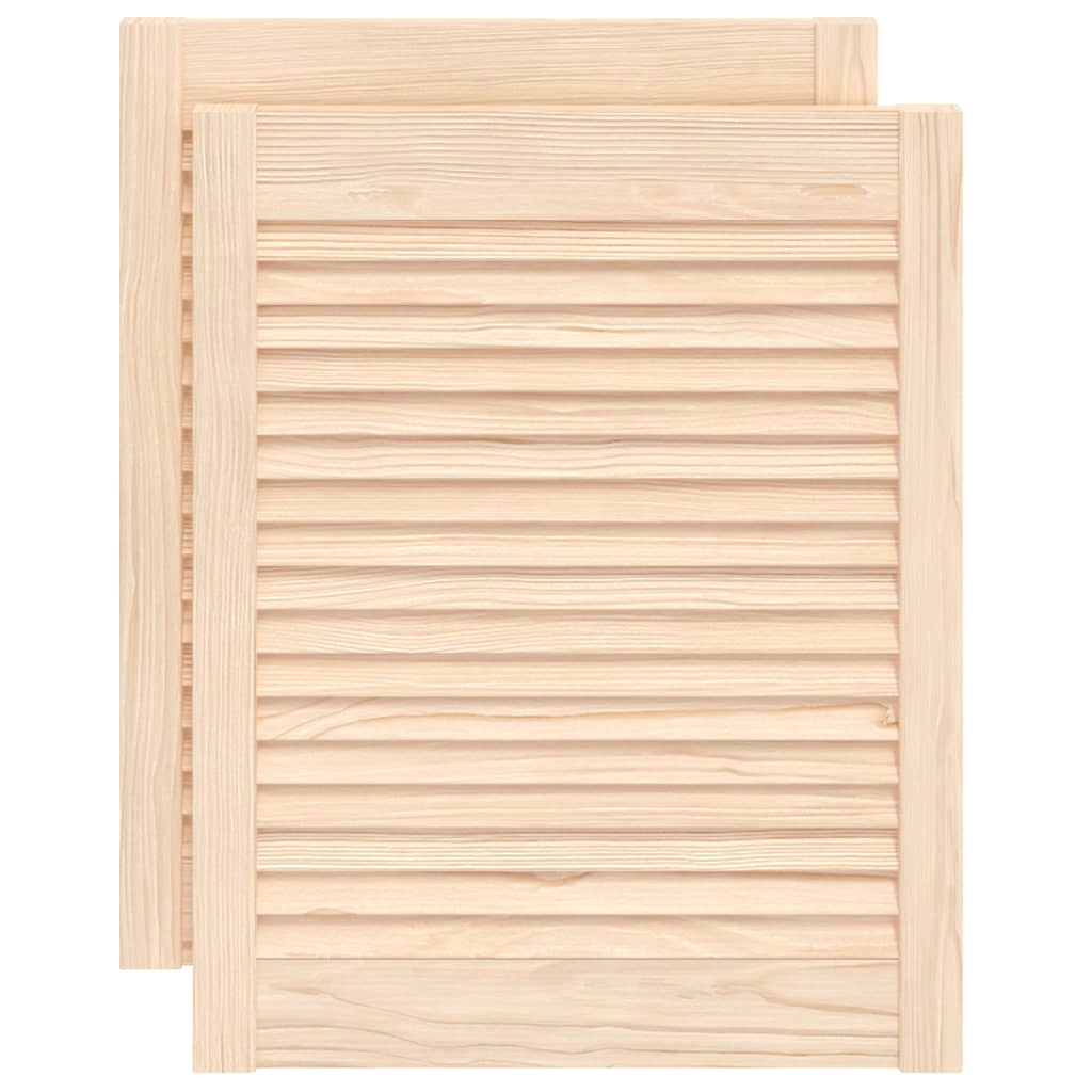VidaXL Schranktüren mit Lamellen, 2 Stück, 61,5 x 49,4 cm, massives Kiefernholz