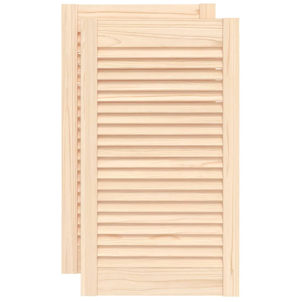 VidaXL Schranktüren mit Lamellen, 2 Stück, 69 x 39,4 cm, massives Kiefernholz
