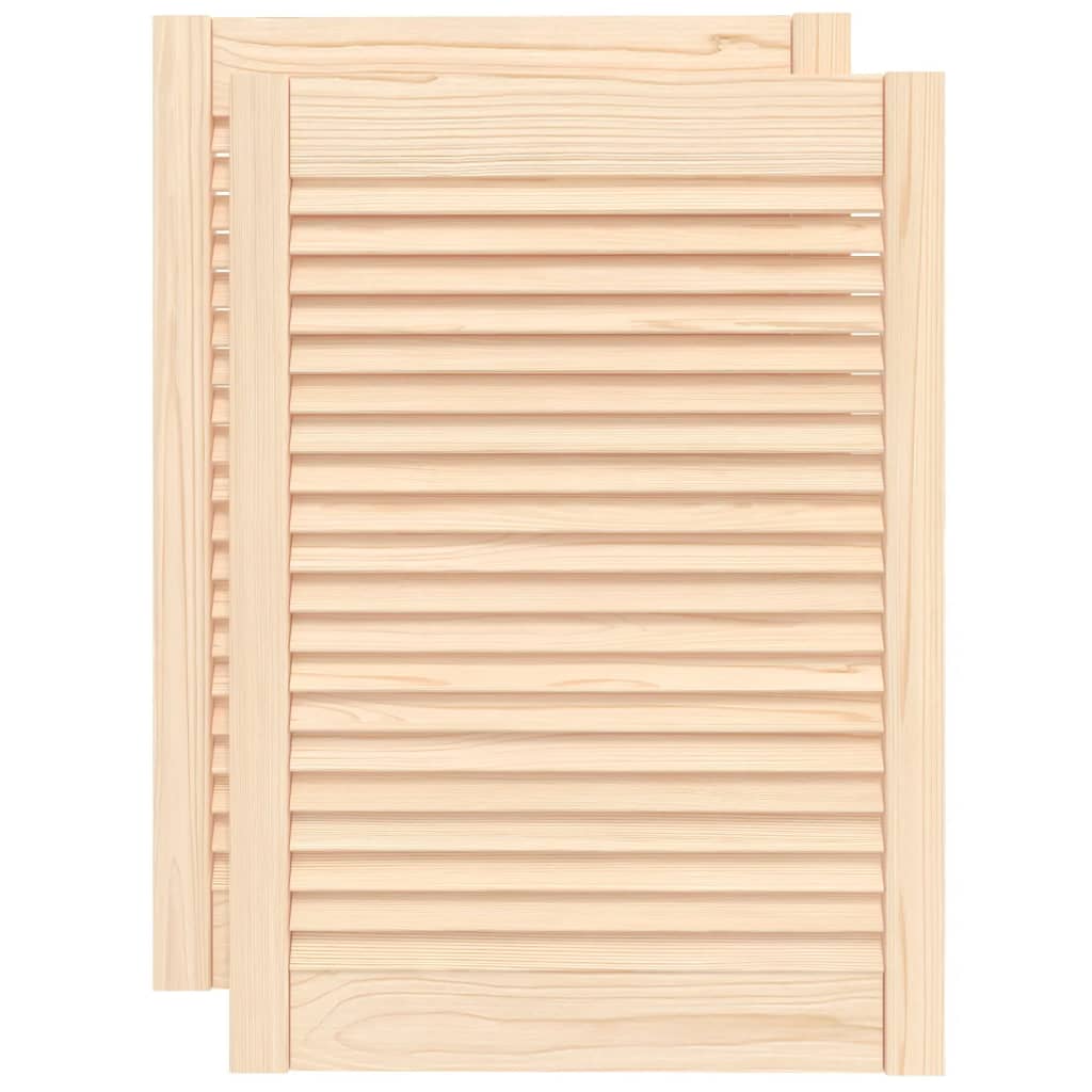 VidaXL Schranktüren mit Lamellen, 2 Stück, 69 x 49,4 cm, massives Kiefernholz