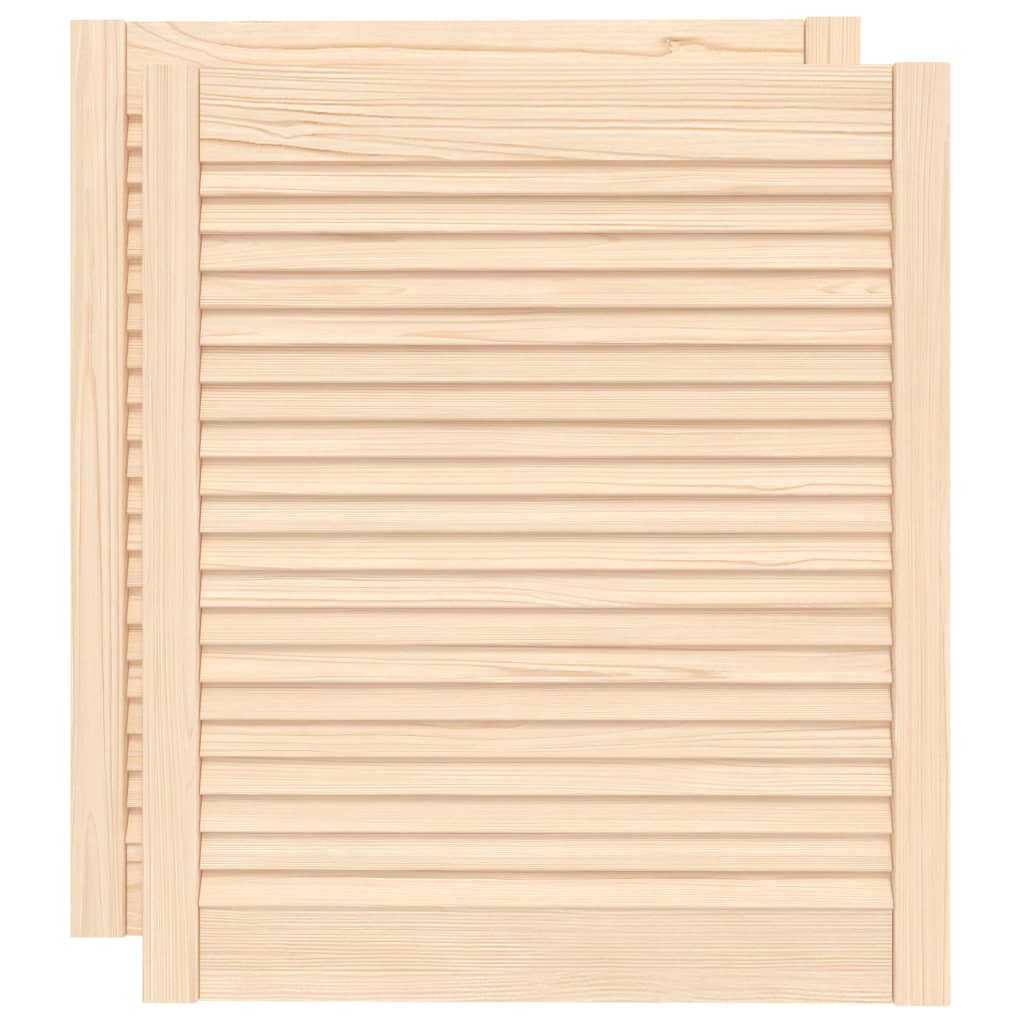 VidaXL Schranktüren mit Lamellen, 2 Stück, 69 x 59,4 cm, massives Kiefernholz