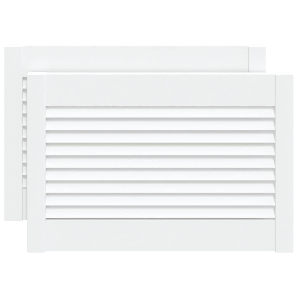 Vidaxl kastdeuren met lamellen 2 st 39,5x59,4 cm grenenhout wit