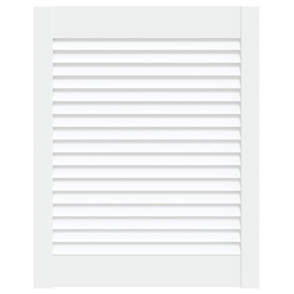 Vidaxl kastdeur met lamellen 61,5x49,4 cm massief grenenhout wit