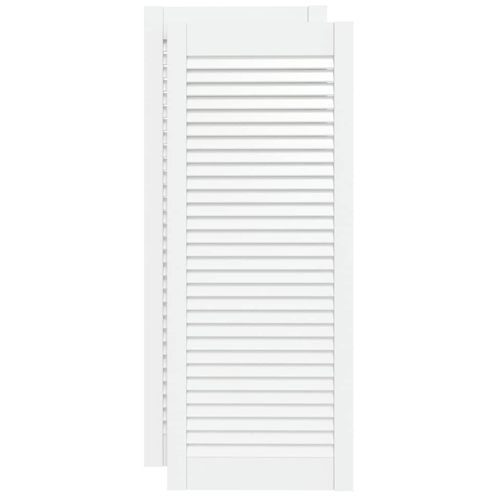 Vidaxl kastdeuren met lamellen 2 st 99,3x39,4 cm grenenhout wit