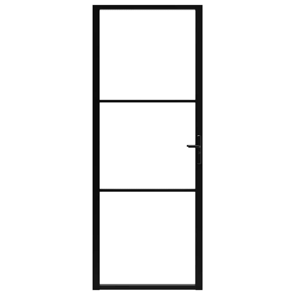 VIDAXL Innentür 76x201,5 cm ESG - Glas und Aluminium Schwarz