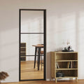 VIDAXL Innentür 76x201,5 cm ESG - Glas und Aluminium Schwarz