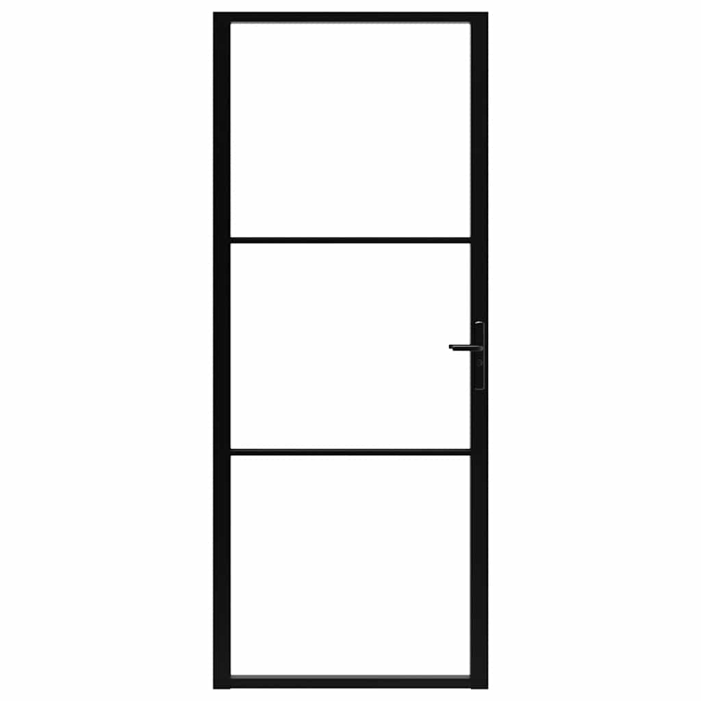 Vidaxl binnendeur 93x201,5 cm esg-glas en aluminium zwart