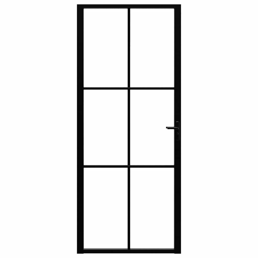 Vidaxl binnendeur 83x201,5 cm esg-glas en aluminium zwart