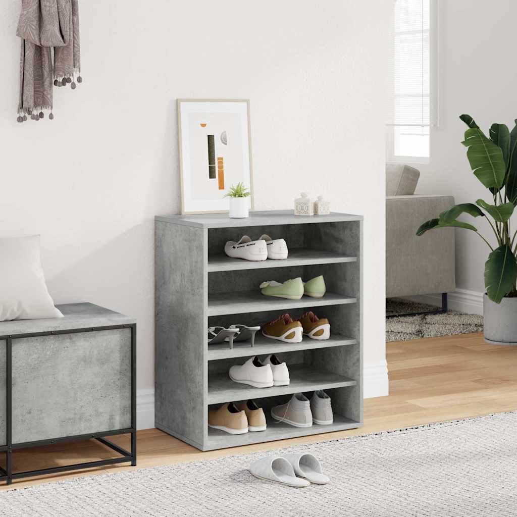 VIDAXL -Schuhschrank 60x35x70 cm verarbeiteter Holzbeton-Schiebe