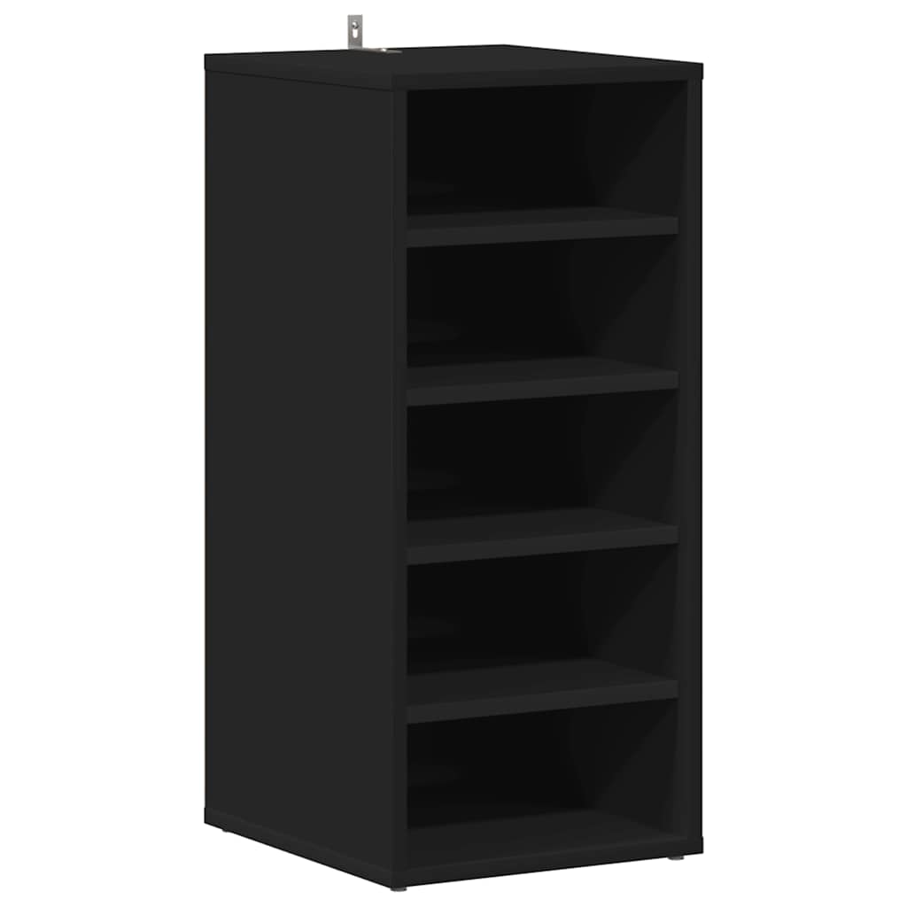 Vidaxl schoenenkast 31,5x35x70 cm spaanplaat zwart