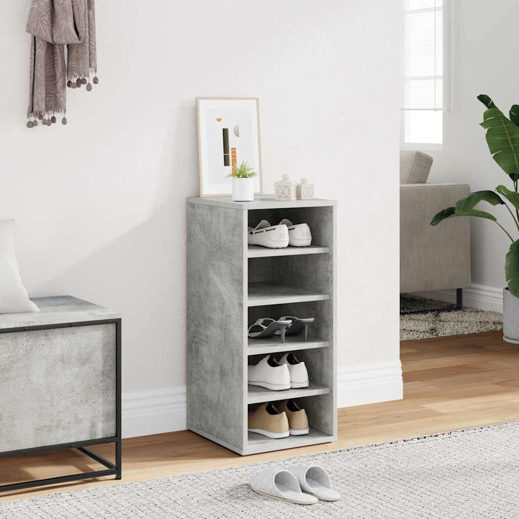 Vidaxl schoenenkast 31,5x35x70 cm bewerkt hout betongrijs