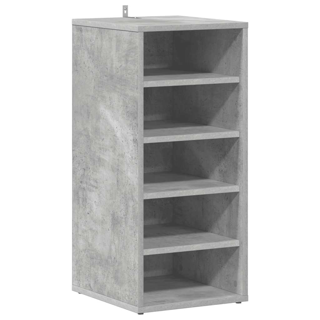 Vidaxl schoenenkasten 2 st 31,5x35x70 cm bewerkt hout betongrijs