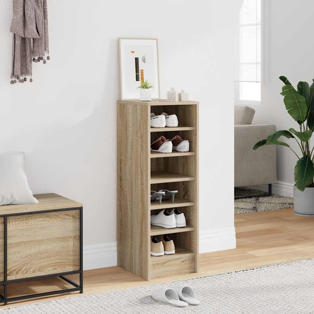 Vidaxl schoenenkast 31,5x35x90 cm bewerkt hout sonoma eikenkleurig