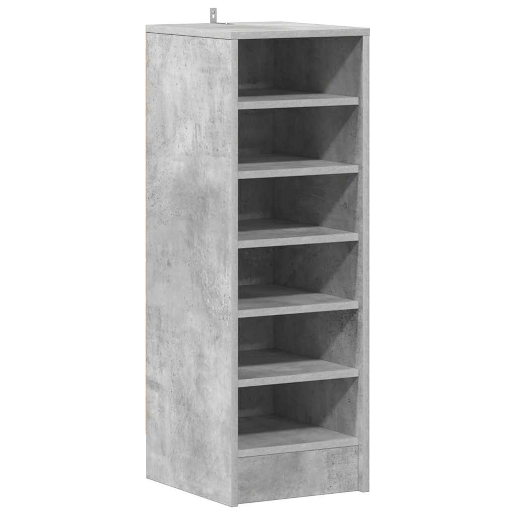 Vidaxl schoenenkast 31,5x35x90 cm bewerkt hout betongrijs