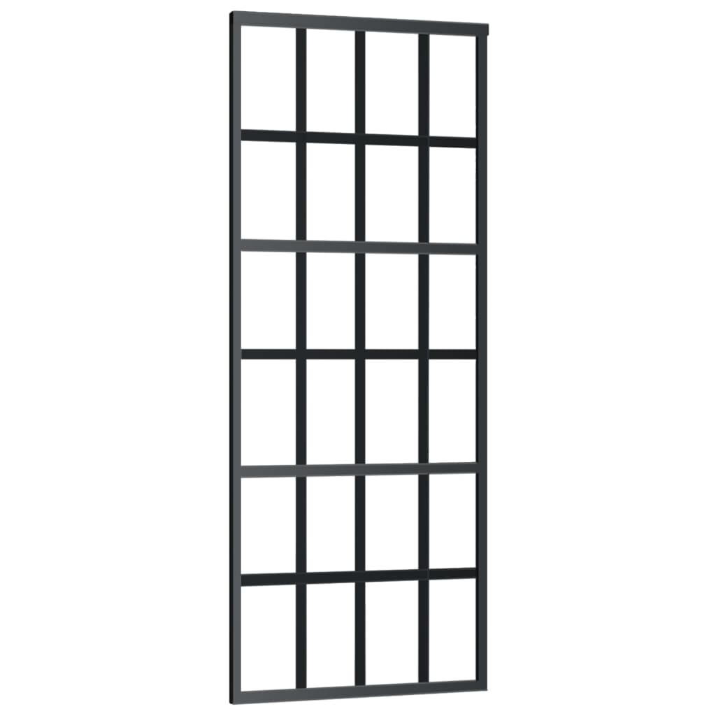 Vidaxl schuifdeur met beslag 76x205 cm aluminium en esg-glas