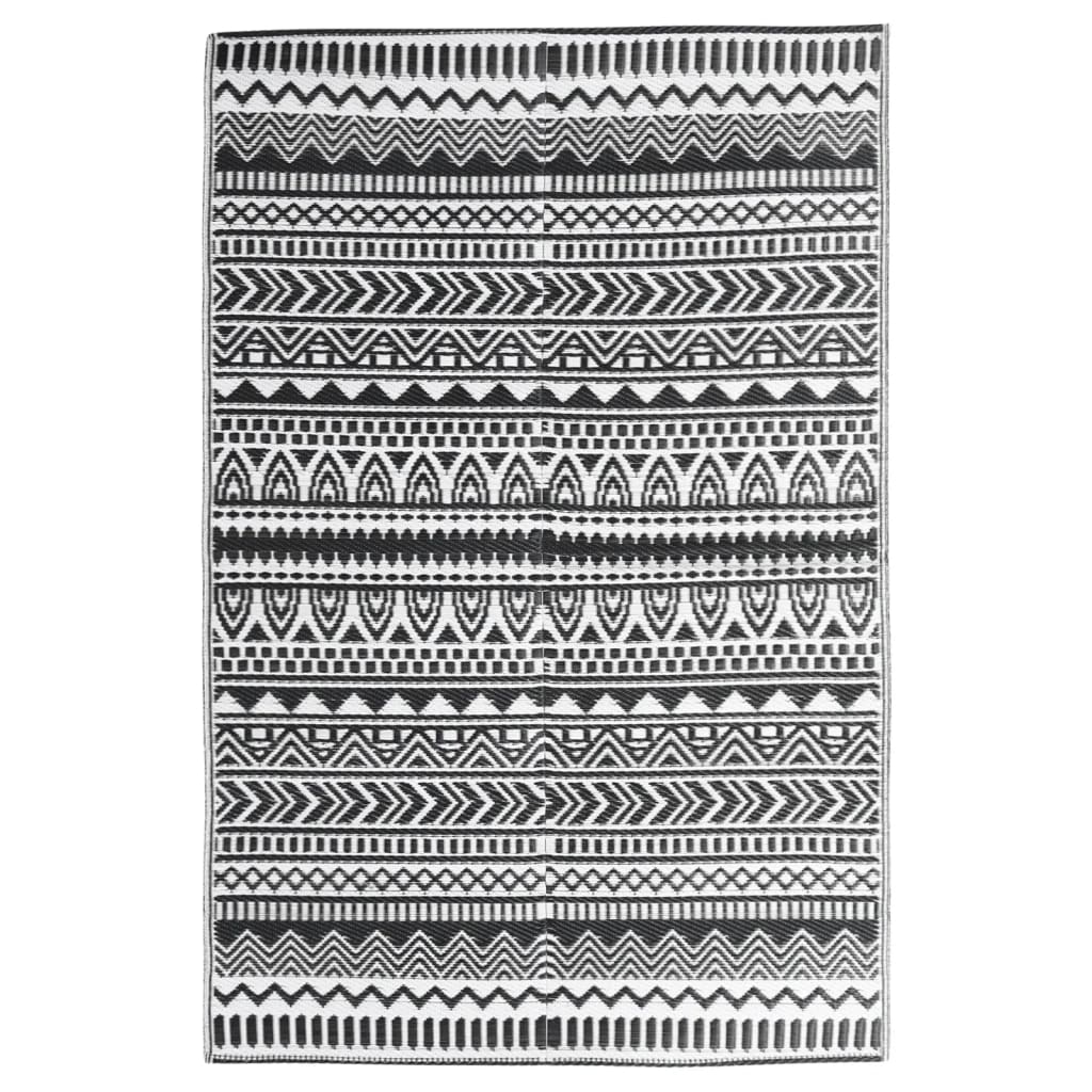 VidaXL Outdoor-Teppich Arakil 190 x 290 cm Polypropylen Schwarz