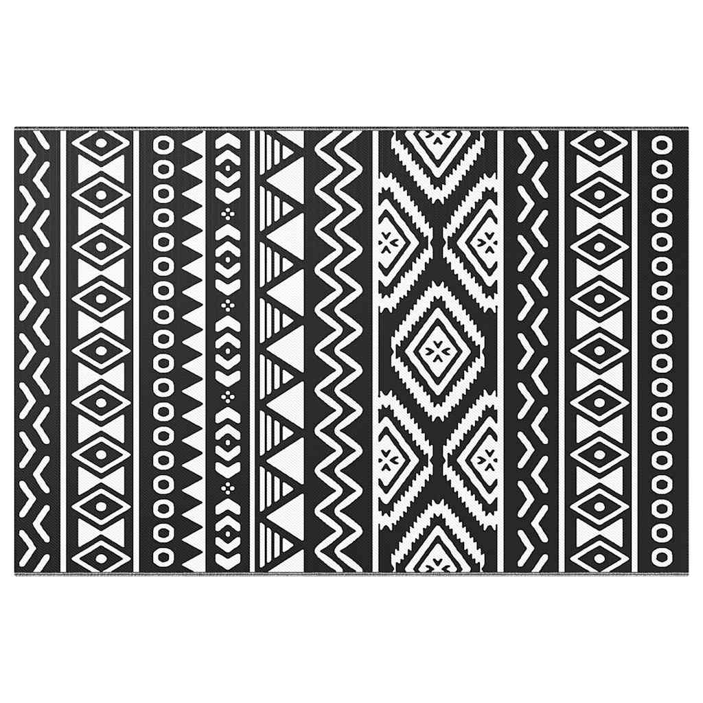 VidaXL Outdoor-Teppich Arakil 120 x 180 cm Polypropylen Schwarz