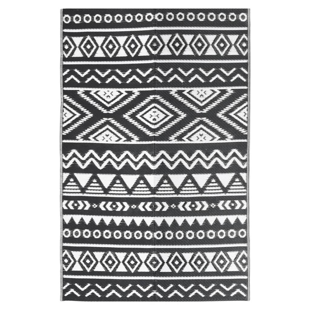 VidaXL Outdoor-Teppich Arakil 190 x 290 cm Polypropylen Schwarz
