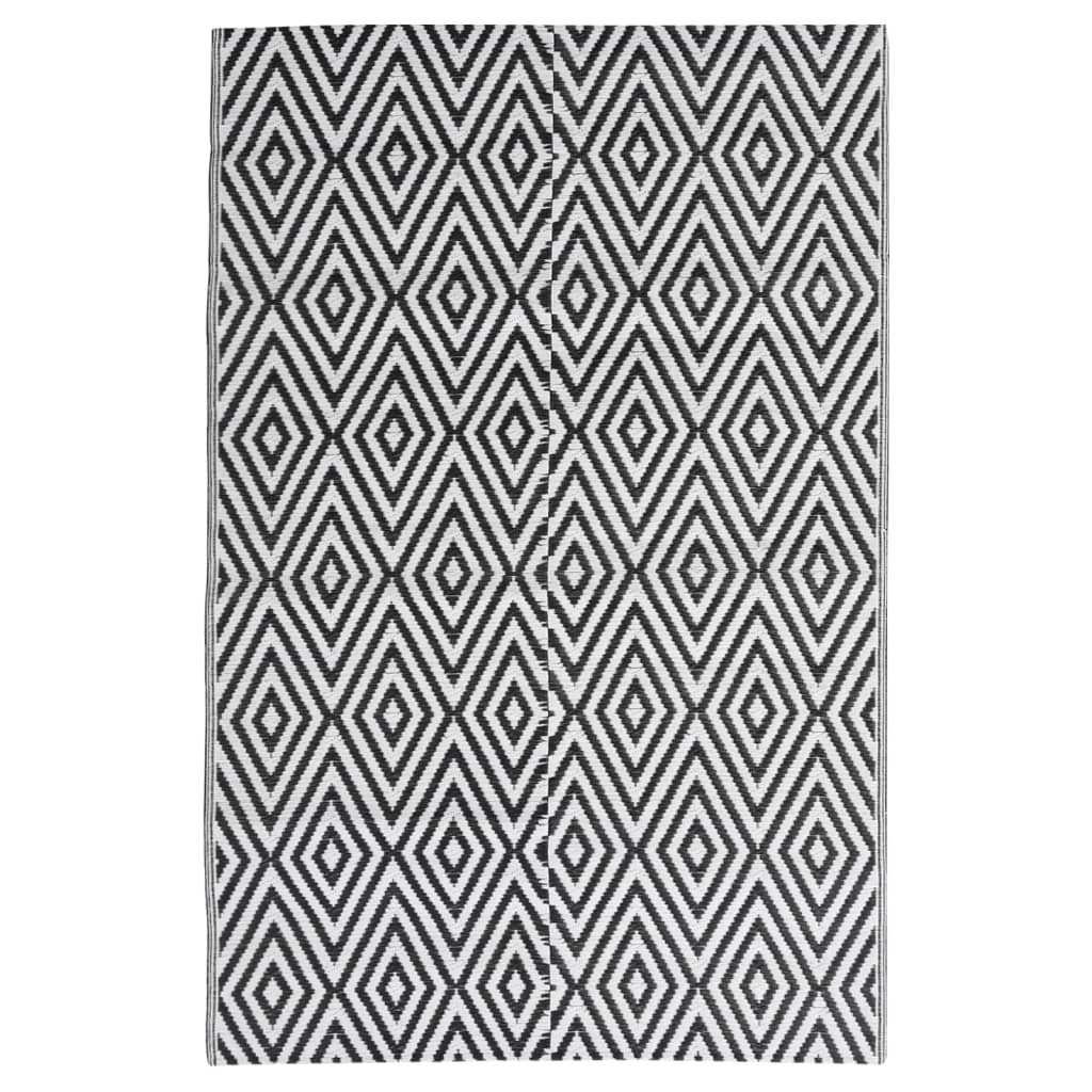Vidaxl buitenkleed arakil 140x200 cm polypropeen zwart