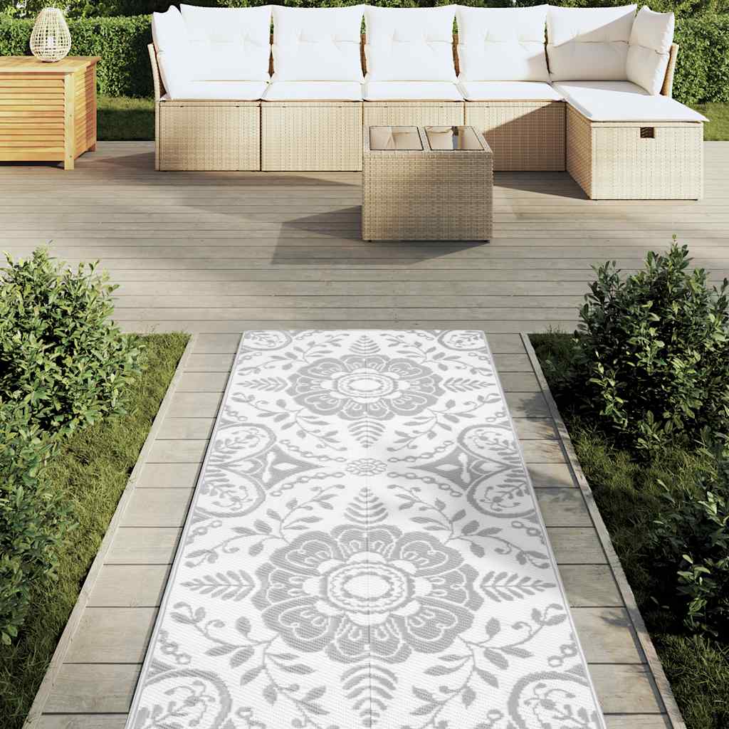 VidaXL Outdoor-Teppich Arakil 80x250 cm Polypropylen hellgrau