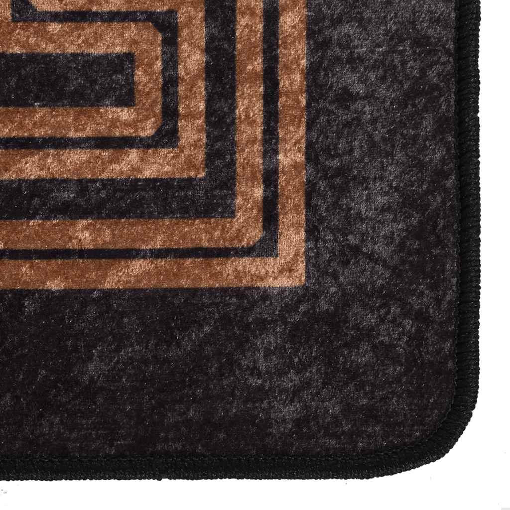 Vidaxl vloerkleed wasbaar anti-slip 160x230 cm zwart en goudkleurig