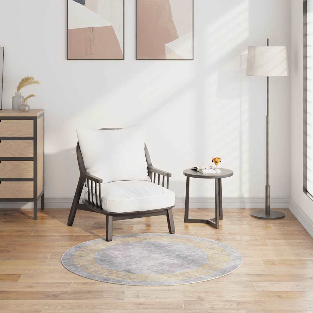 Vidaxl vloerkleed wasbaar ø120 cm grijs