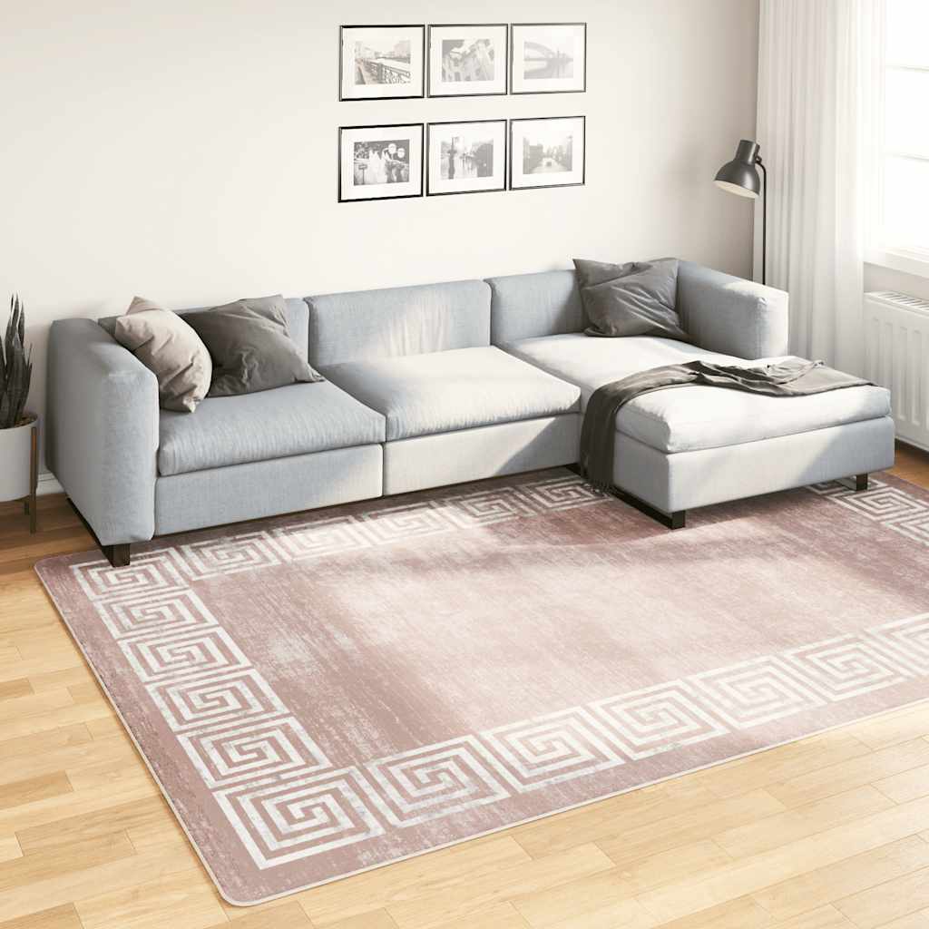Vidaxl vloerkleed wasbaar anti-slip 190x300 cm beige