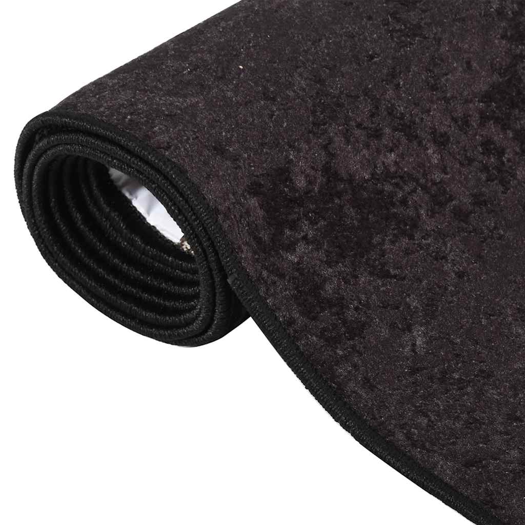 VidaXL Teppich waschbarer Anti-Rutsch 190x300 cm Anthrazit-Finish