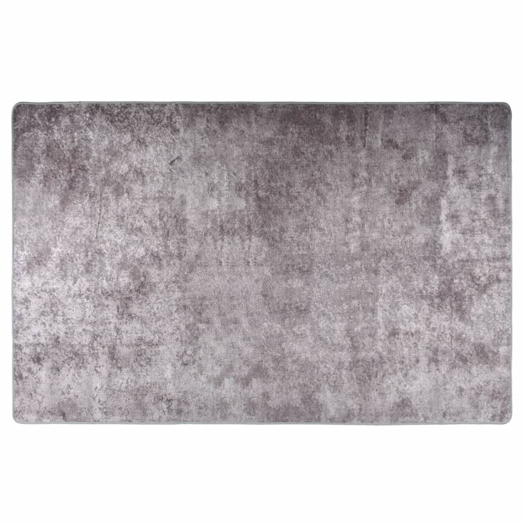Vidaxl vloerkleed wasbaar anti-slip 80x150 cm grijs