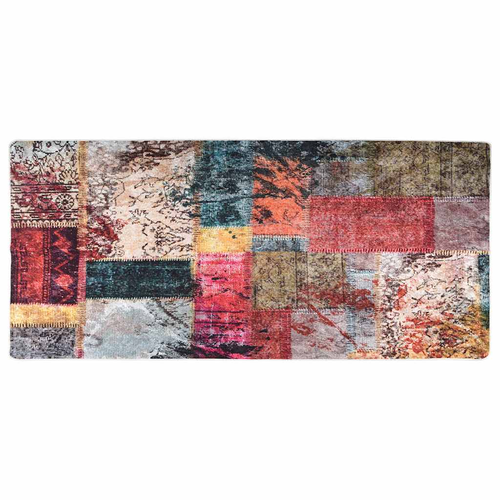 VidaXL Waschbarer, rutschfester Patchwork-Teppich 80x300 cm Mehrfarbig