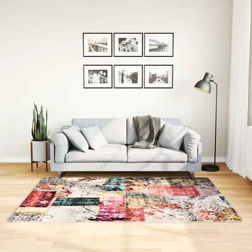 Vidaxl vloerkleed wasbaar anti-slip patchwork 120x180 cm meerkleurig