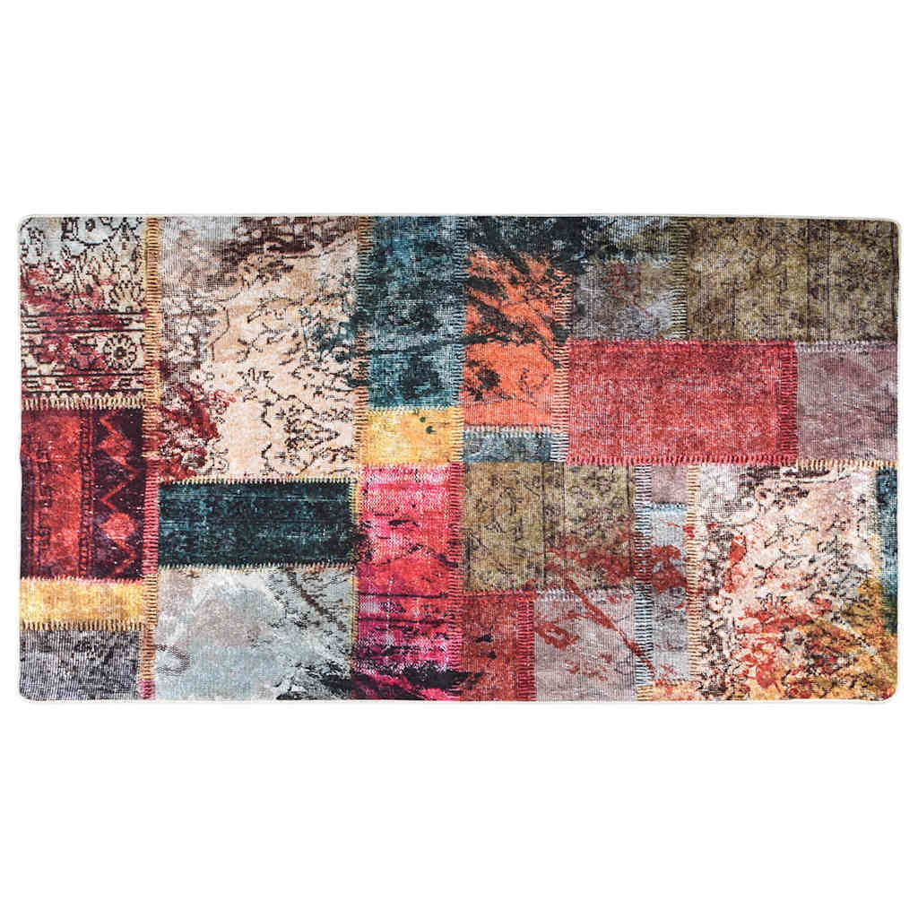 VidaXL Teppich waschbarer Anti-Schlupf-Patchwork 190x300 cm mehrfarbig
