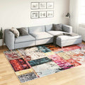 VidaXL Teppich waschbarer Anti-Schlupf-Patchwork 190x300 cm mehrfarbig