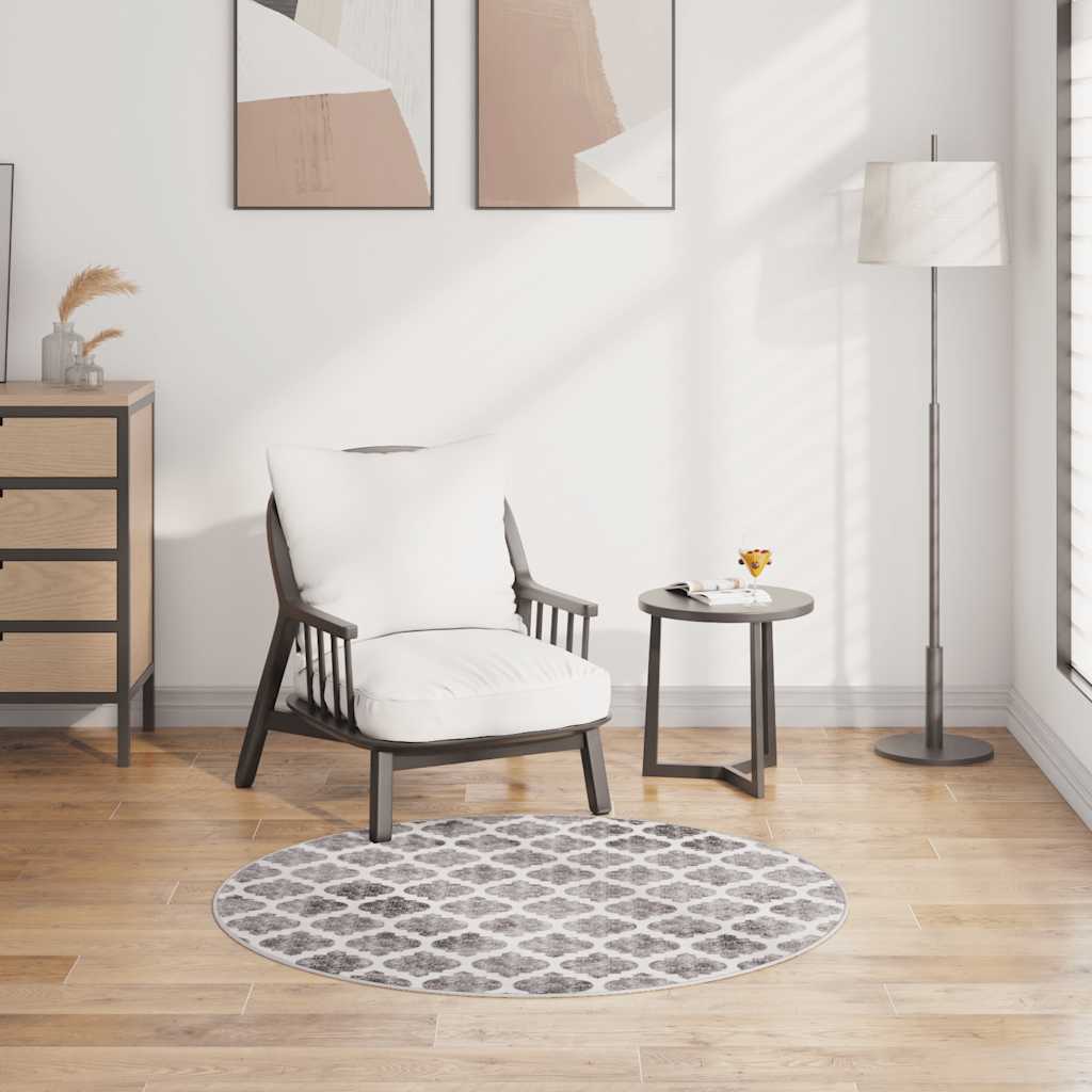 Vidaxl vloerkleed wasbaar anti-slip ø120 cm meerkleurig