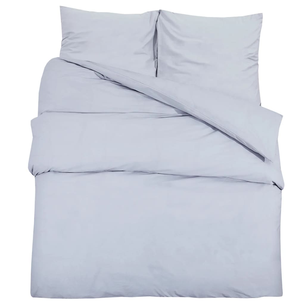 VidaXL Bettwäsche-Set, leicht, 155 x 220 cm, Mikrofaser, Grau