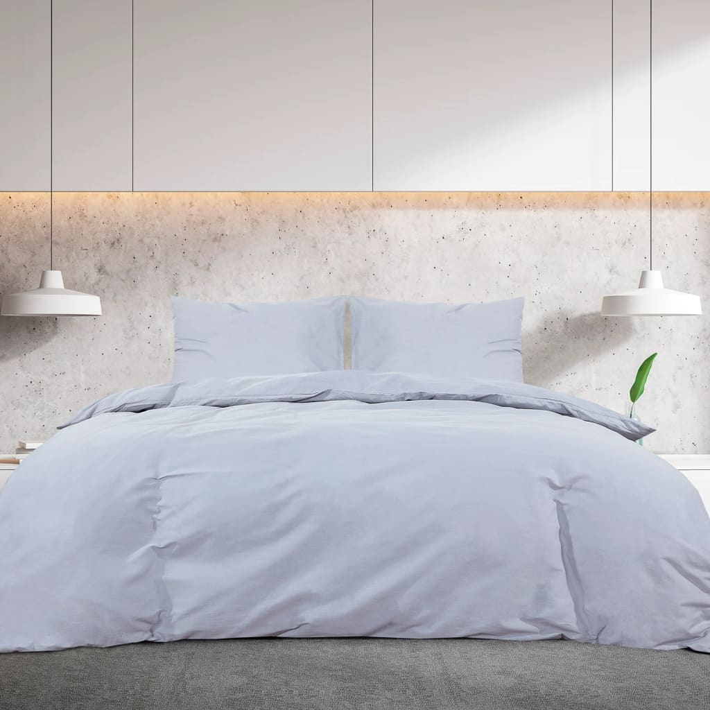 VidaXL Bettwäsche-Set, leicht, 155 x 220 cm, Mikrofaser, Grau
