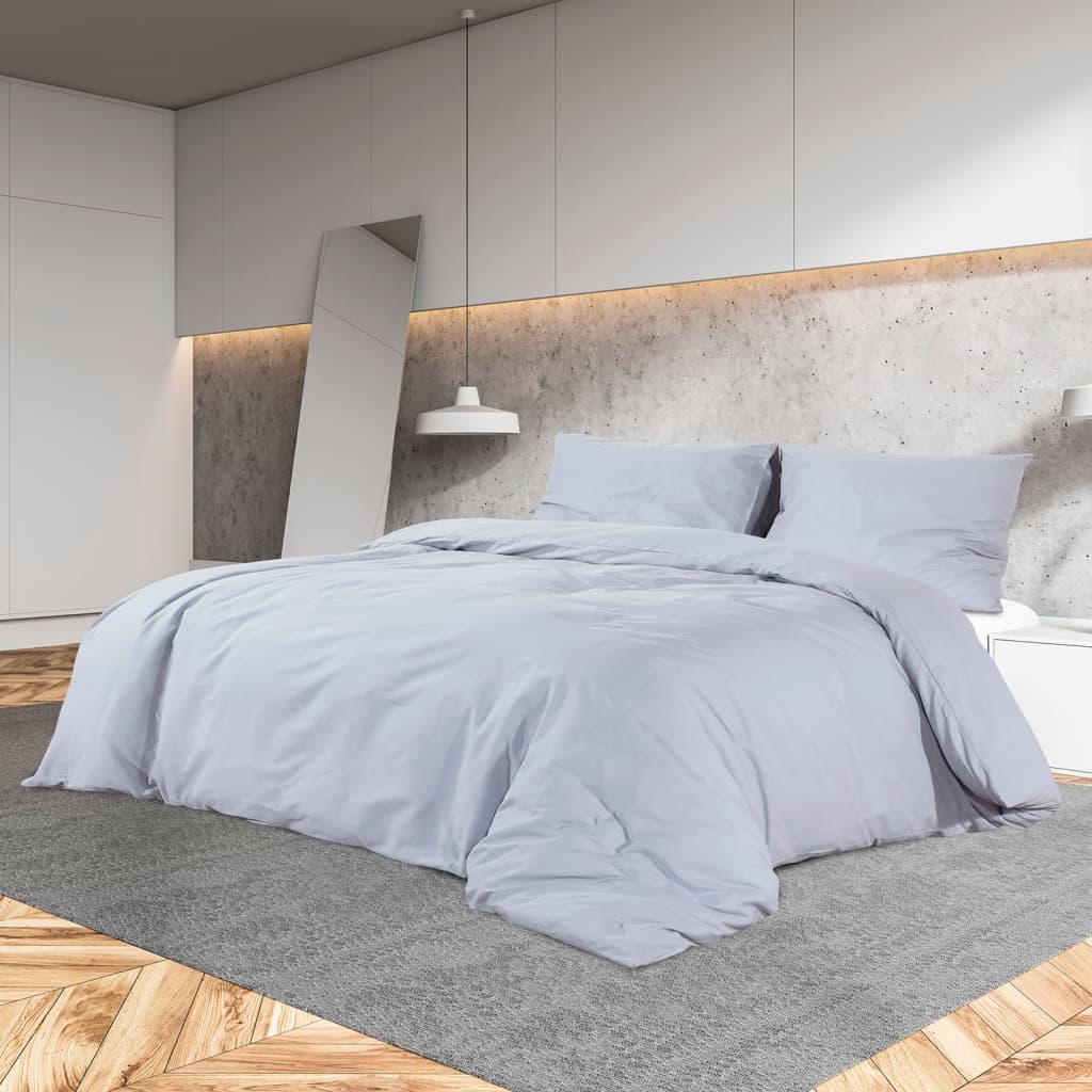 VidaXL Bettwäsche-Set, leicht, 155 x 220 cm, Mikrofaser, Grau