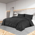 VidaXL Bettwäsche-Set, leicht, 135 x 200 cm, Mikrofaser, Schwarz