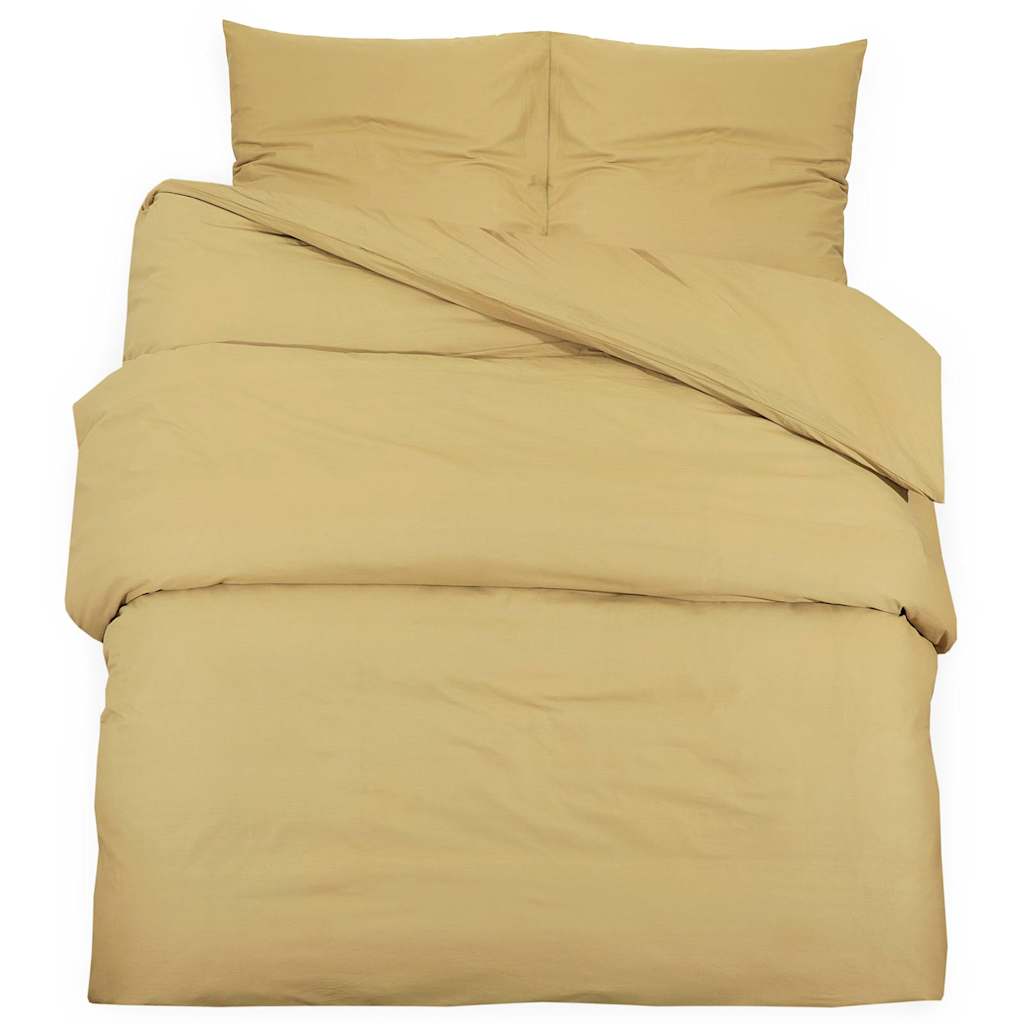 Vidaxl dekbedovertrekset lichtgewicht 200x200 cm microvezel taupe